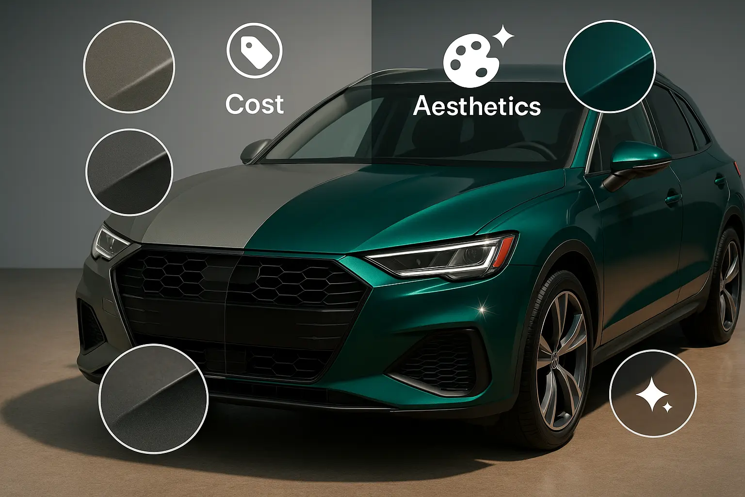 カラーTPU PPFのコストと美観の違い