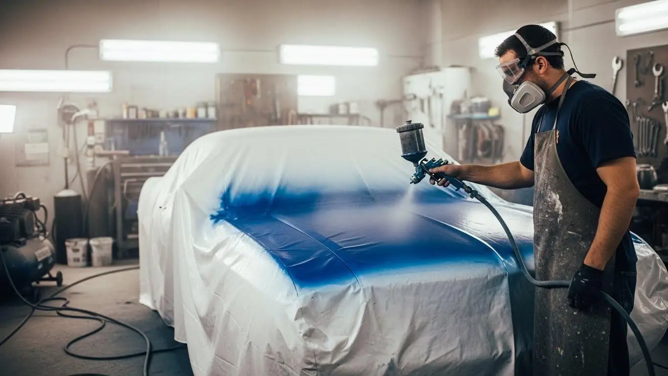 Spray-Painting a Car Cover