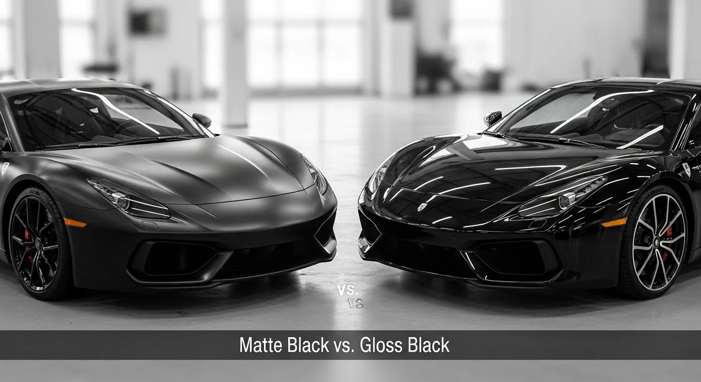 マットブラック vs. グロスブラックビニールラップ